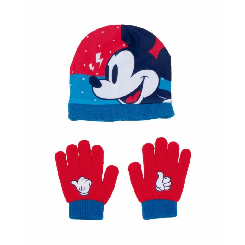 Gorro y Guantes Mickey Mouse Happy smiles Azul Rojo