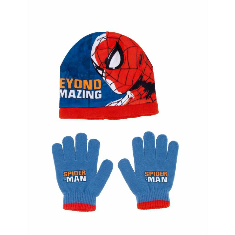 Gorro y Guantes Spider-Man Great power Azul Rojo