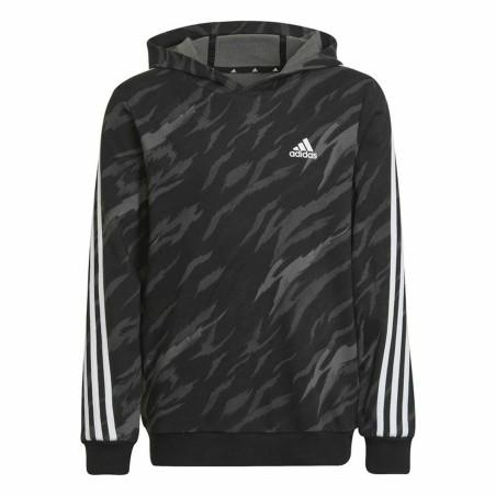 Sudadera con Capucha Niño Adidas 3 Stripes Negro