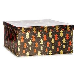 Juego de Cajas Decorativas Árbol de Navidad Navidad Rojo Negro Dorado Cartón