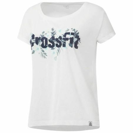 Camiseta de Manga Corta Mujer Reebok Floral Easy Crossfit Blanco