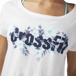 Camiseta de Manga Corta Mujer Reebok Floral Easy Crossfit Blanco