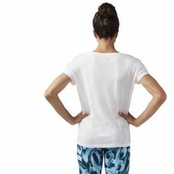 Camiseta de Manga Corta Mujer Reebok Floral Easy Crossfit Blanco