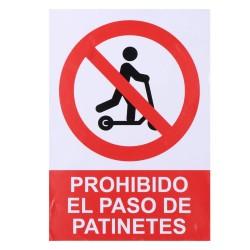 Cartel Normaluz Prohibido acceder con patinete Vinilo (21 x 30 cm)