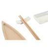 Set de Sushi DKD Home Decor 8 x 5 x 2 cm Cerámica Natural Blanco Oriental