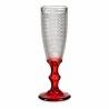 Copa de champán Rojo Transparente Puntos Vidrio 6 Unidades (180 ml)