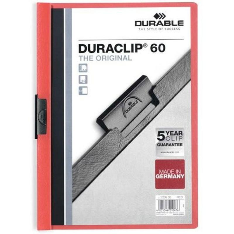 Carpeta Portafolios Durable Duraclip 60 Rojo Transparente A4 25 Piezas