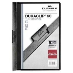 Carpeta Portafolios Durable Duraclip 60 Negro Transparente A4 25 Piezas