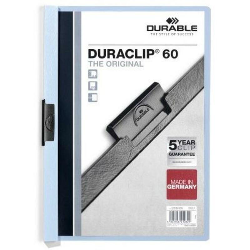 Carpeta Portafolios Durable Duraclip 60 Azul Transparente A4 25 Piezas