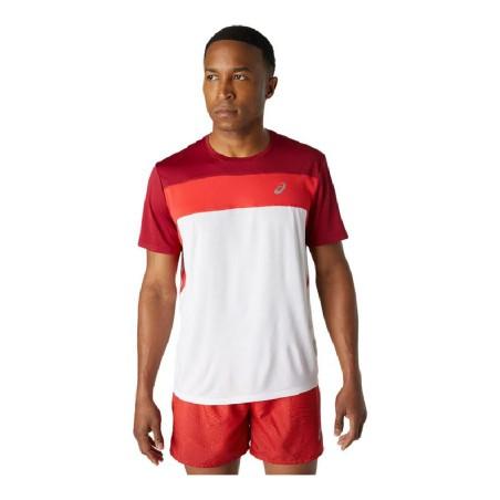 Camiseta de Manga Corta Hombre Asics Race Blanco Rojo