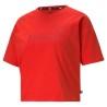 Camiseta de Manga Corta Mujer Puma Essentials Logo Rojo