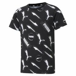 Camiseta de Manga Corta Infantil Puma AOP Negro