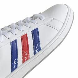 Zapatillas Casual Hombre Adidas Grand Court Base Beyond Rojo Azul Blanco