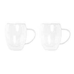 Juego de Tazas de Café DKD Home Decor Transparente Cristal Vidrio de Borosilicato 350 ml