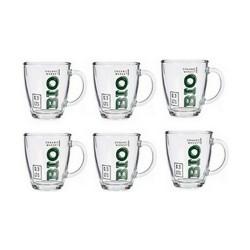 Taza Mug Bio Transparente Vidrio 6 Unidades (320 ml)