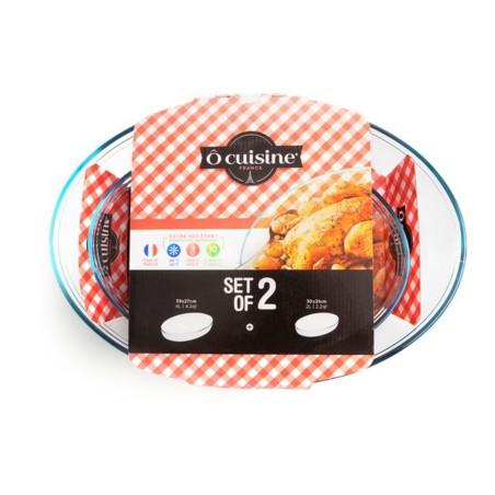 Set de Fuentes para Horno Ô Cuisine 334SA06 Transparente Vidrio (2 pcs)