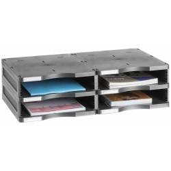 Archivador Modular Archivo 2000 ArchivoDoc 4 compartimentos Din A4 Negro 36 x 60 x 16,5 cm