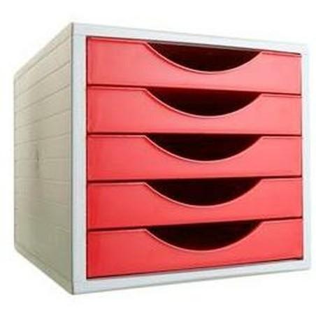 Archivador Modular Archivo 2000 ArchivoTec Serie 4000 5 cajones Din A4 Rojo 34 x 27 x 26 cm