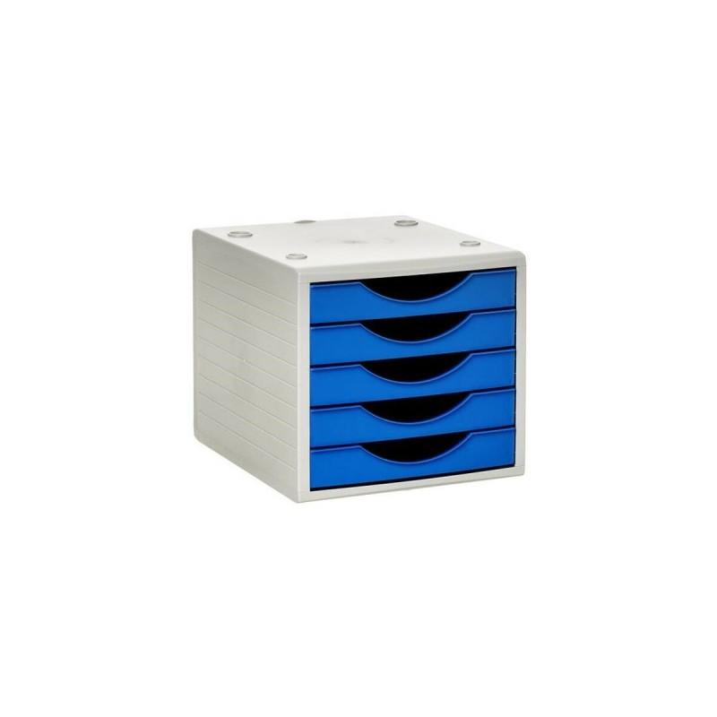 Archivador Modular Archivo 2000 ArchivoTec Serie 4000 Azul 5 cajones Din A4 Gris 34 x 27 x 26 cm