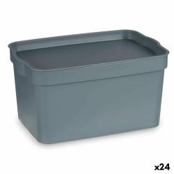 Caja Multiusos Gris Plástico 2,3 L (13,5 x 11 x 20 cm) (24 Unidades)