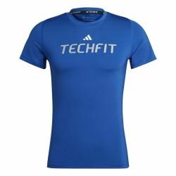 Camiseta de Manga Corta Hombre Adidas techfit Graphic  Azul