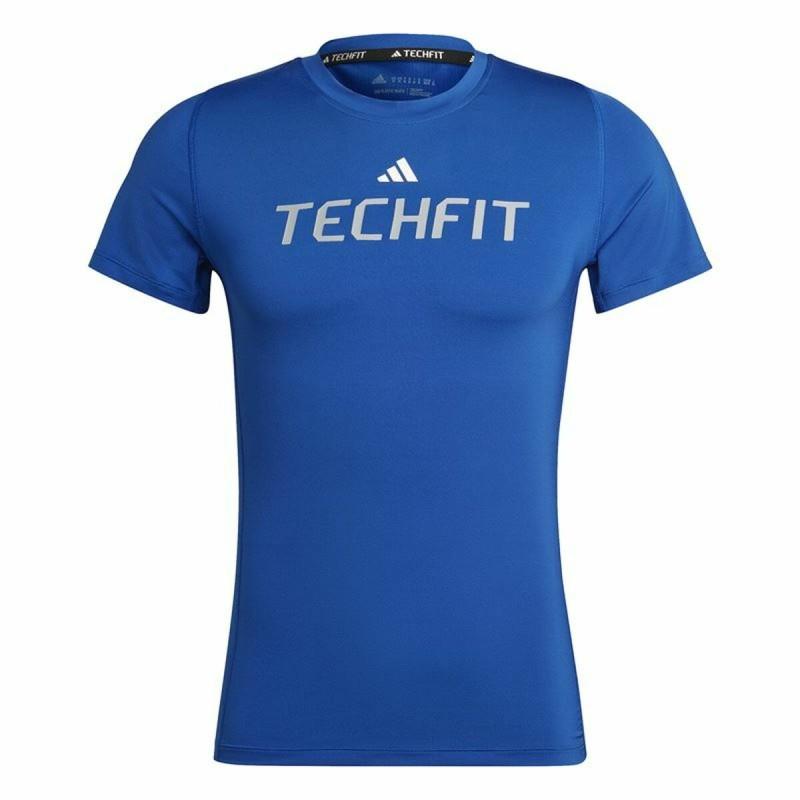 Camiseta de Manga Corta Hombre Adidas techfit Graphic  Azul