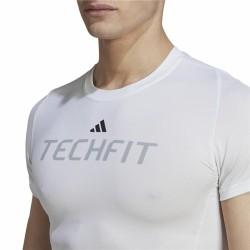 Camiseta de Manga Corta Hombre Adidas techfit Graphic  Blanco