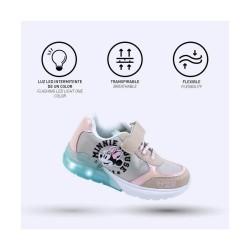 Zapatillas Deportivas con LED Minnie Mouse Beige