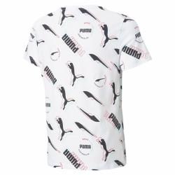 Camiseta de Manga Corta Infantil Puma AOP Blanco