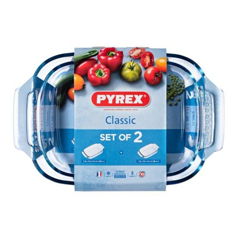 Set de Fuentes para Horno Pyrex Classic Transparente Vidrio de Borosilicato (2 pcs)