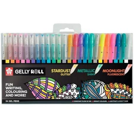 Set de Bolígrafos Talens Sakura Gelly Roll Mixed 24 Piezas