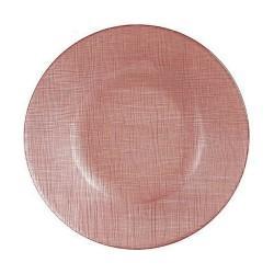 Plato Llano Rosa Vidrio 6 Unidades (21 x 2 x 21 cm)