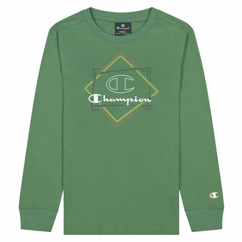 Camiseta de Manga Larga Infantil Champion Athletic Crewneck  Verde