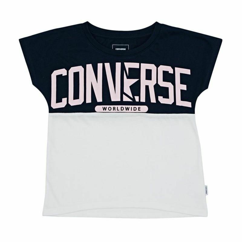 Camiseta de Manga Corta Infantil Converse Worldwide Azul oscuro