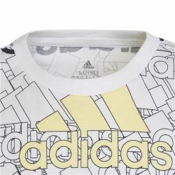 Camiseta de Manga Corta Infantil Adidas Brand Love  Blanco