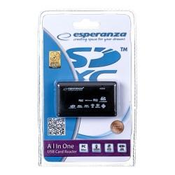 Lector de Tarjetas Externo Esperanza EA119 Negro