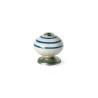 Pomo Rei e501 Redondo Porcelana Azul Metal 4 Unidades (Ø 40 x 36 mm)