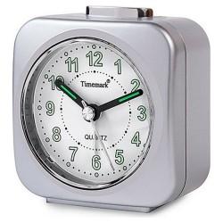 Reloj-Despertador Analógico Timemark Plateado Silencioso con sonido Modo noche