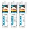 Pack de 3 Botes de Silicona Acetica Blanca Pattex 280ml