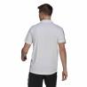 Polo de Manga Corta Hombre Adidas Primeblue 3 Stripes Blanco