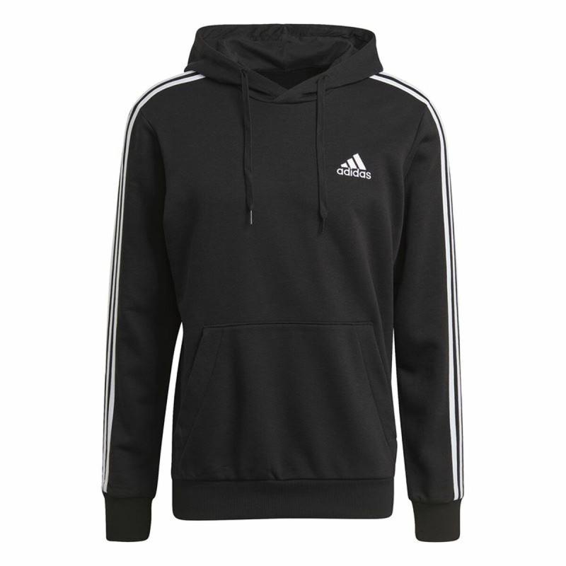 Sudadera con Capucha Hombre Adidas Essentials 3 Stripes Negro