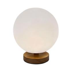 Lámpara de mesa DKD Home Decor Natural Madera Polietileno Aluminio Blanco (20 x 20 x 23 cm)