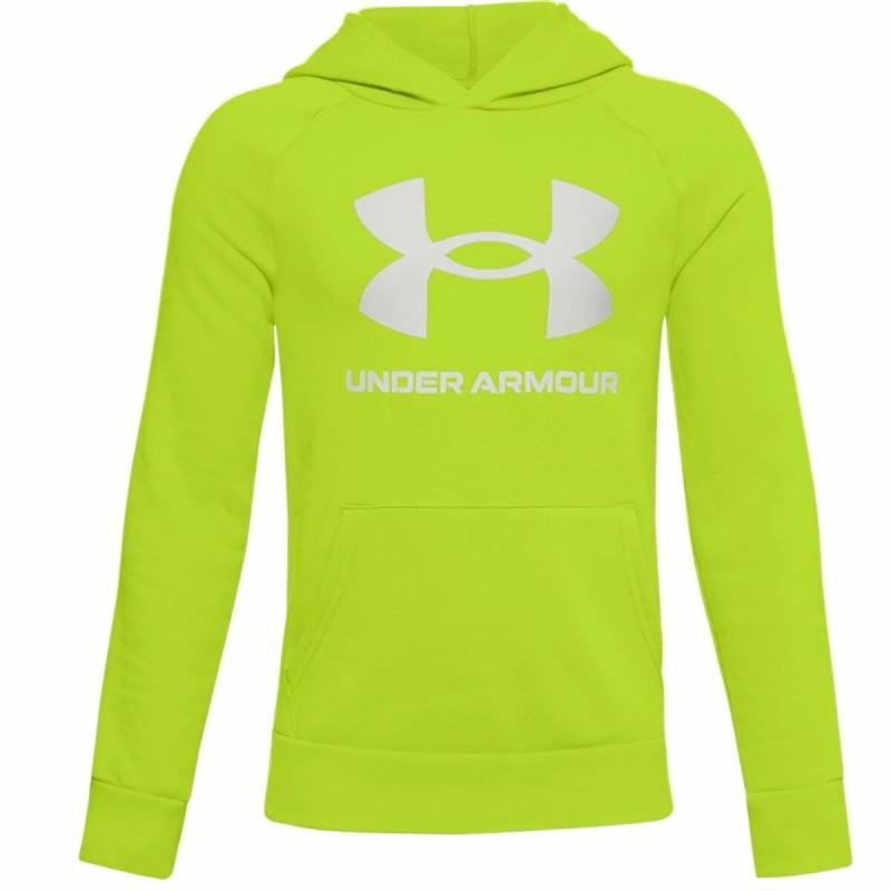 Sudadera con Capucha Niño Under Armour Rival Big Logo 1 Verde limón