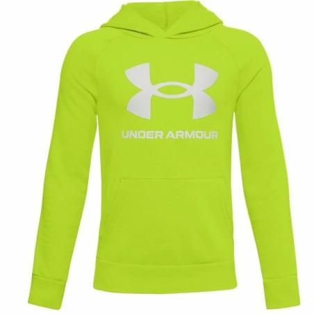 Sudadera con Capucha Niño Under Armour Rival Big Logo 1 Verde limón