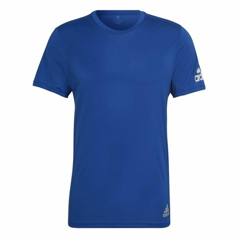 Camiseta de Manga Corta Hombre Adidas Run It  Azul