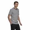 Camiseta de Manga Corta Hombre  Essentials Stripey  Adidas Embroidered Logo Negro