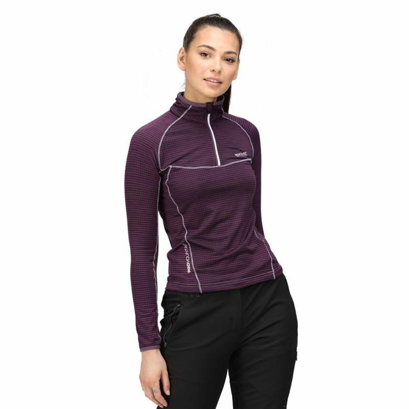 Camiseta de Manga Larga de Mujer Regatta Yonder Half-Zip Púrpura