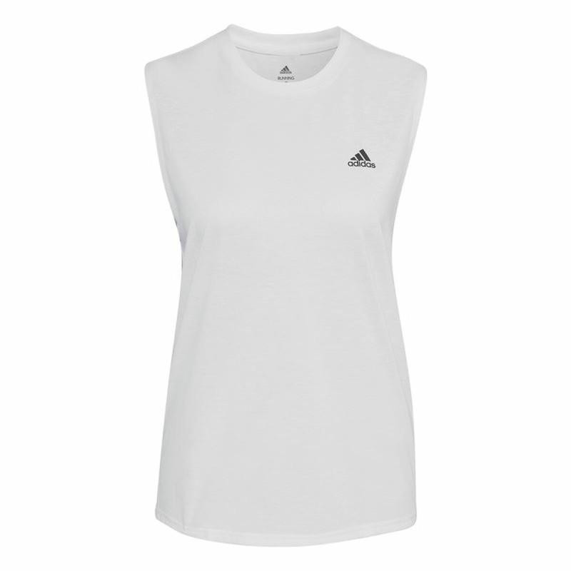 Camiseta para Mujer sin Mangas Adidas Muscle Run Icons Blanco