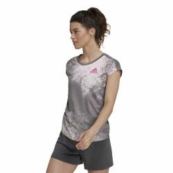 Camiseta de Manga Corta Mujer Adidas Gris oscuro