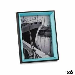 Marco de Fotos Cristal Negro Azul Madera MDF (3 x 22 x 17 cm) (6 Unidades)